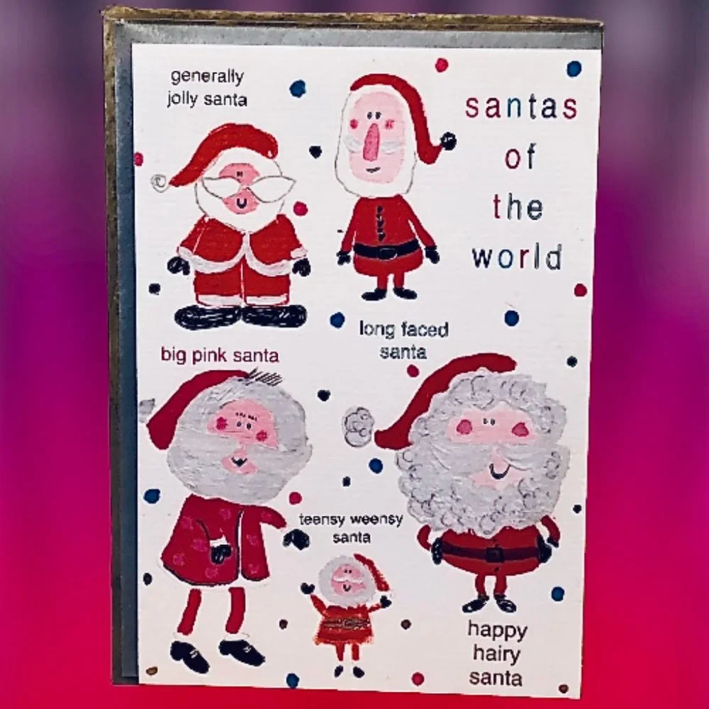 Christmas Cards Paperie SANTAS OF THE WORLD by Soul 2004 - 8 Cards + Envelopes